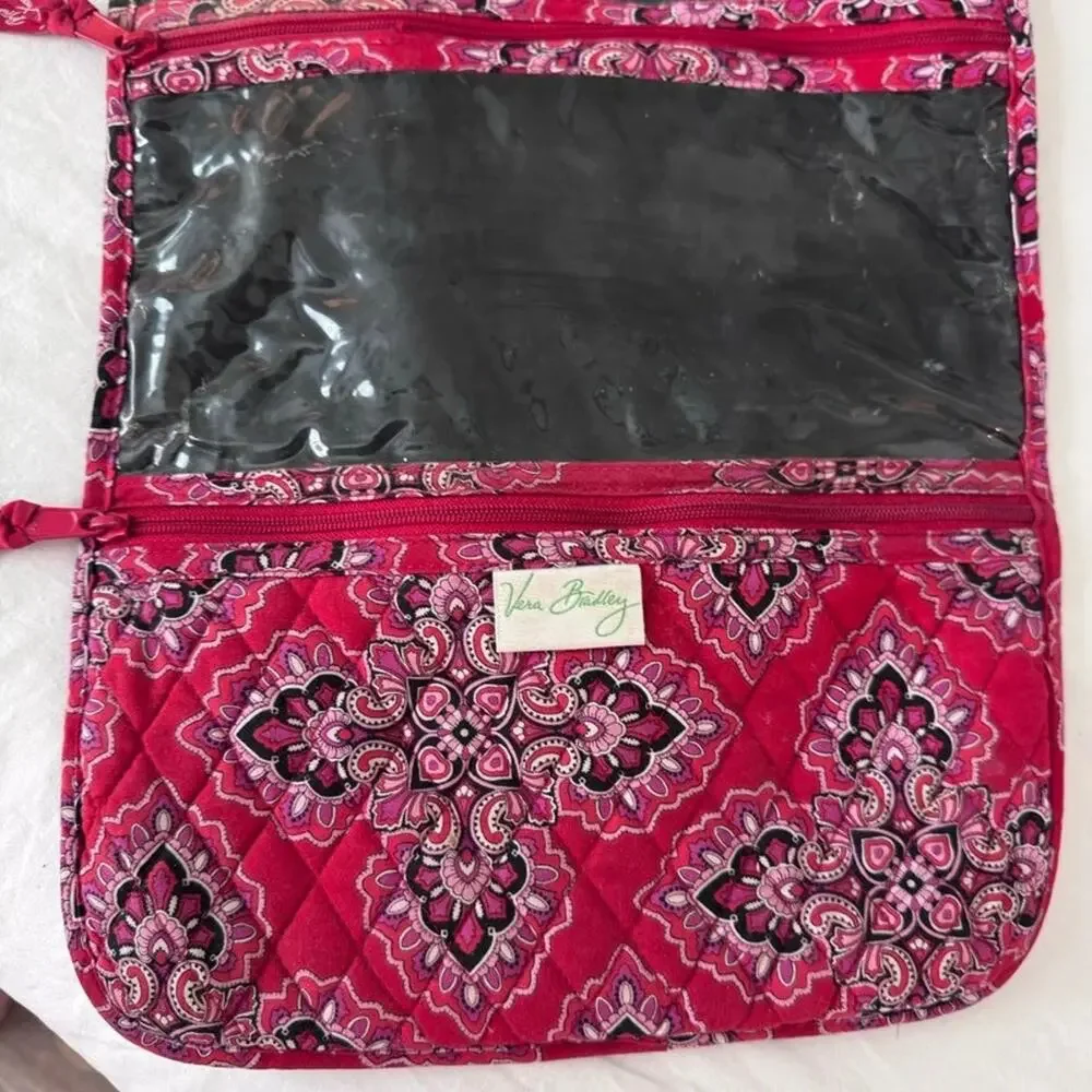Vera Bradley Frankly Scarlet Travel Organizer Make-up Jewelry Toiletries Bag